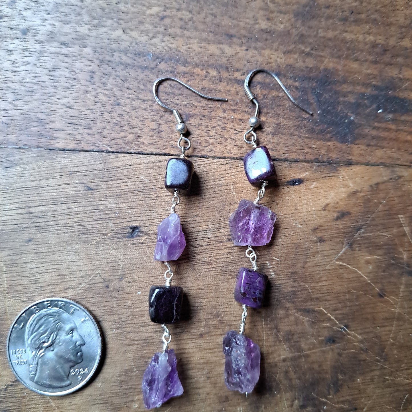 Sugilite and Amethyst Earrings