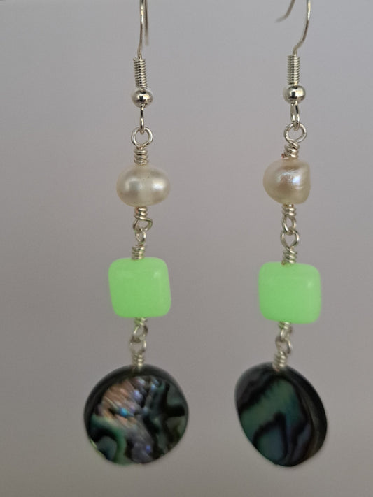 Glow in the Dark Abalone Earrings