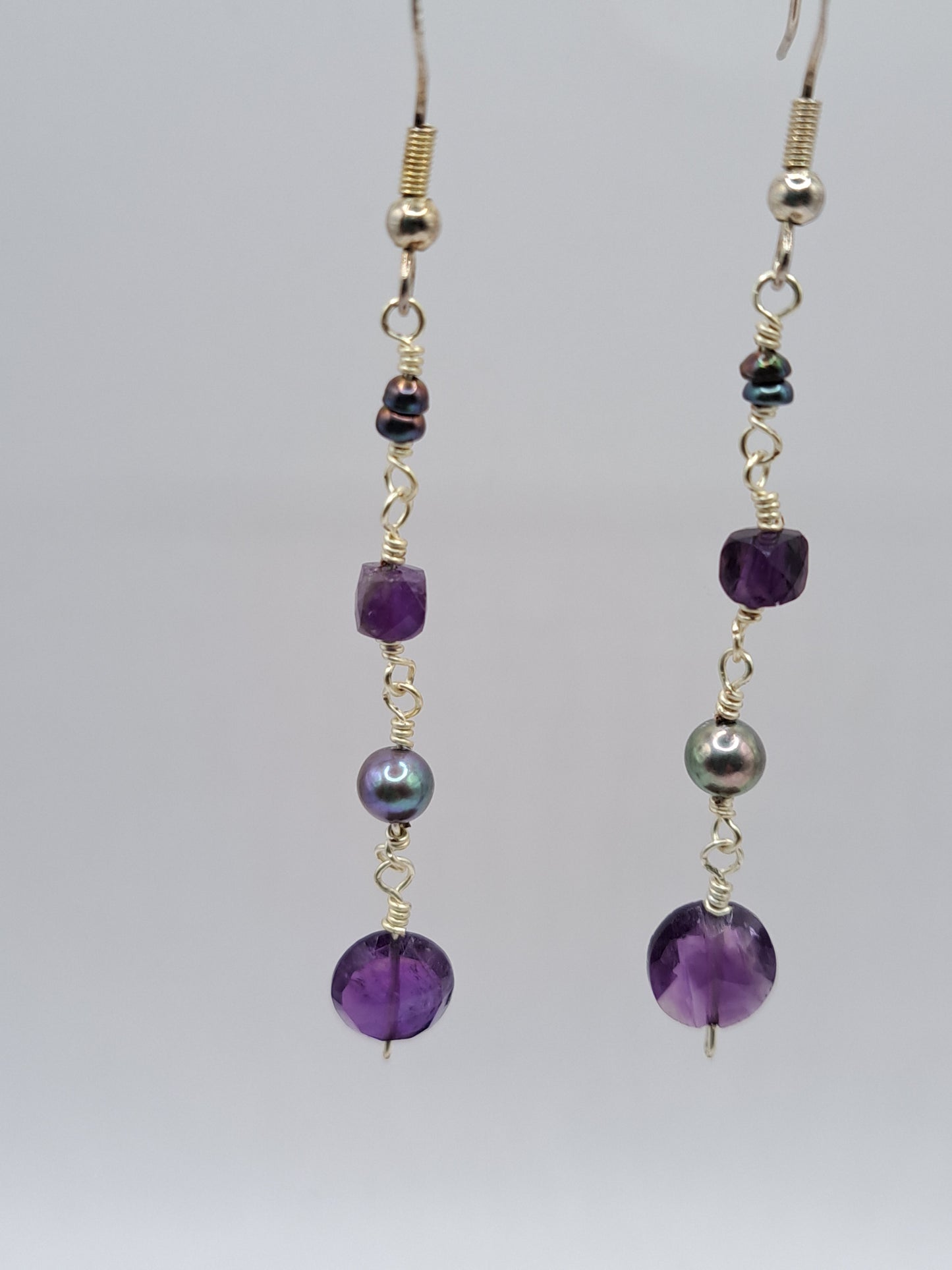 Pearl and Amethyst Earrings