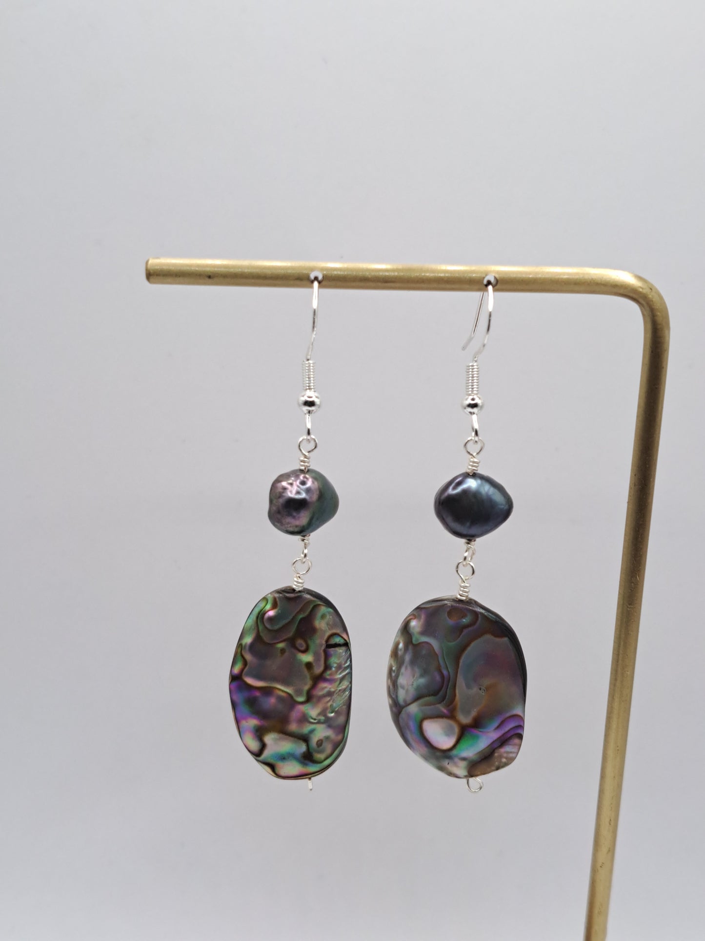 Pearl and Abalone Earrings