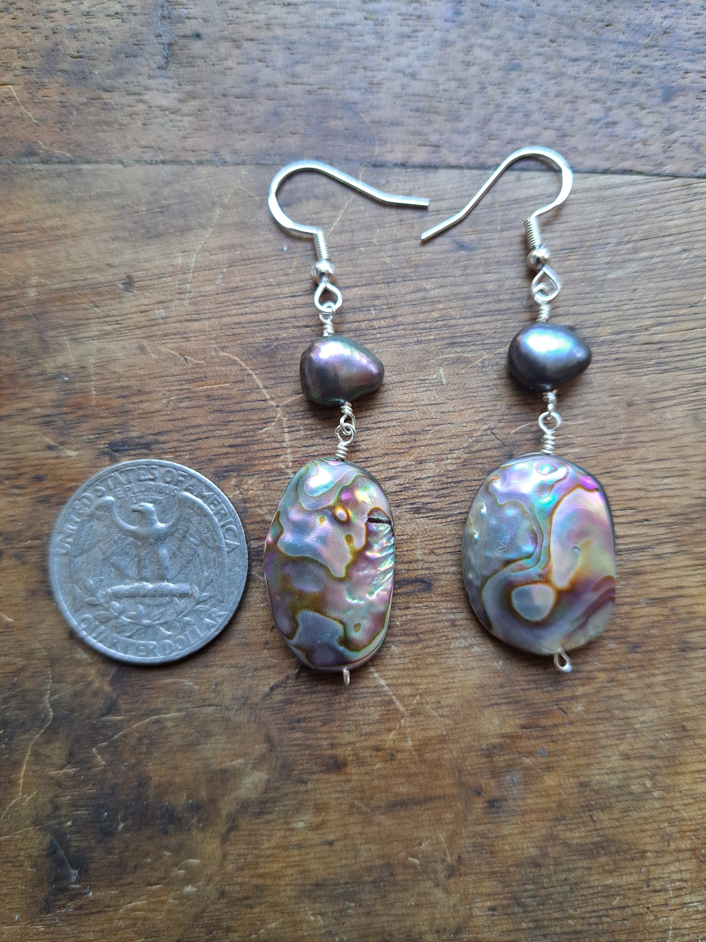 Pearl and Abalone Earrings